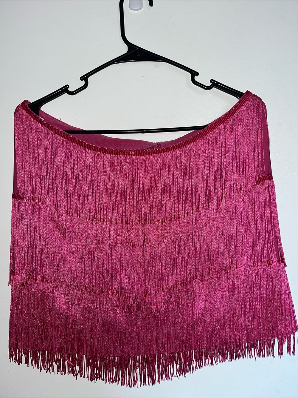 Fashion Nova Fuchsia Fringe Mini Skirt